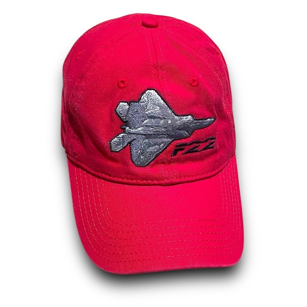Lokheed Martin F22 Red Basebal Hat Cap Adjustable